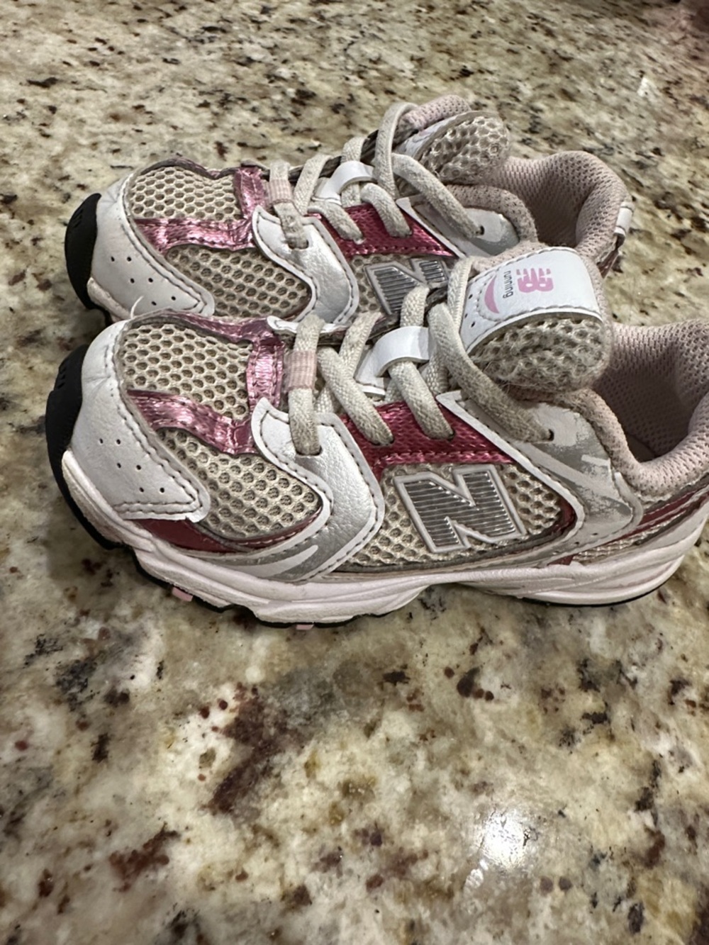 New Balance Kids Sneakers in White and Pink